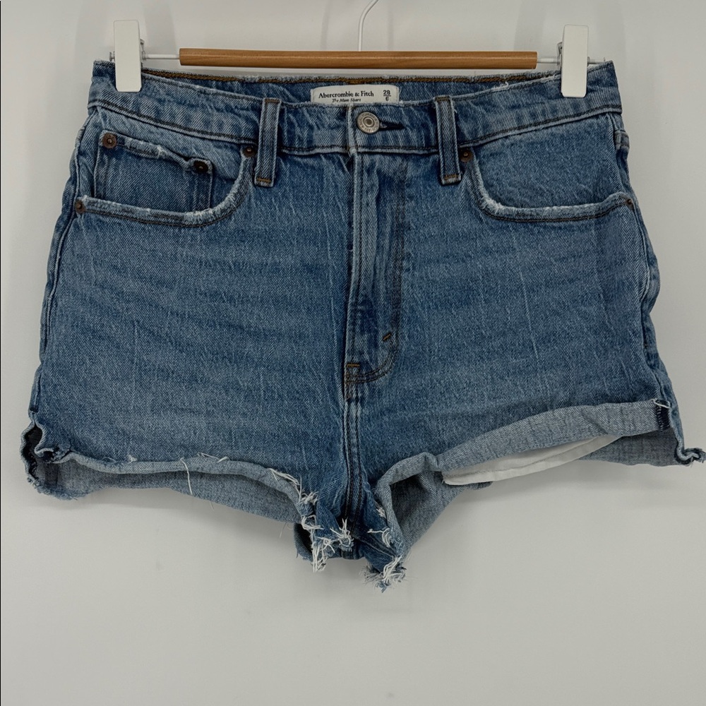 Abercrombie & Fitch Size 28/6 The Mom Short High‎ Rise Classic Blue Jean Shorts